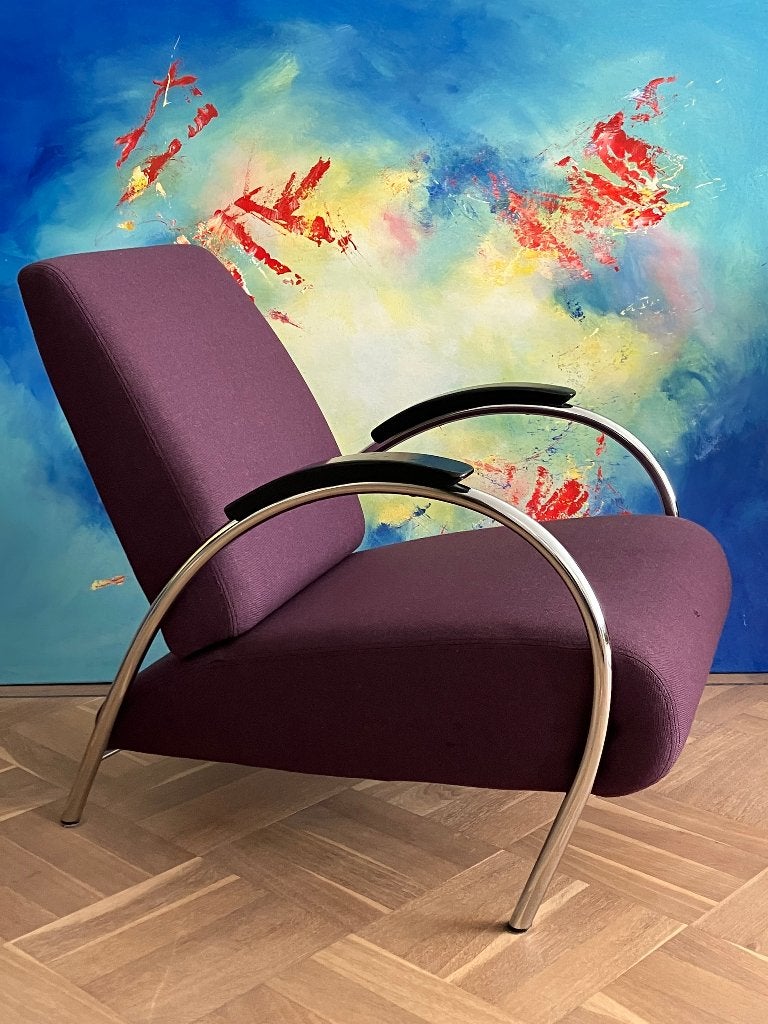 Retro vintage eighties fauteuil / Gelderland model 5770 ., Ophalen, Gebruikt, 75 tot 100 cm, Retro Vintage Eighties