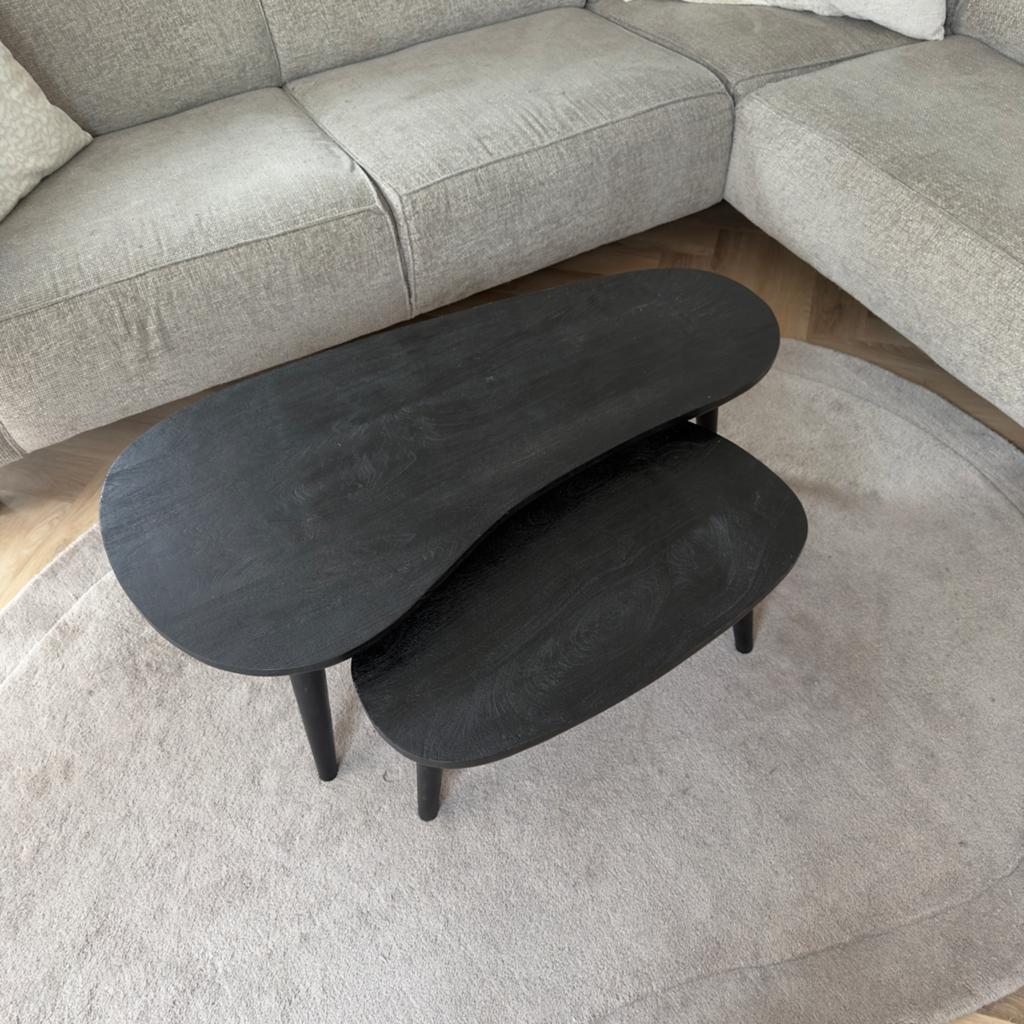 By Boo Guus Salontafel Set - Organisch Design Zwart, Ophalen, 100 tot 150 cm, 50 tot 100 cm, Zo goed als nieuw