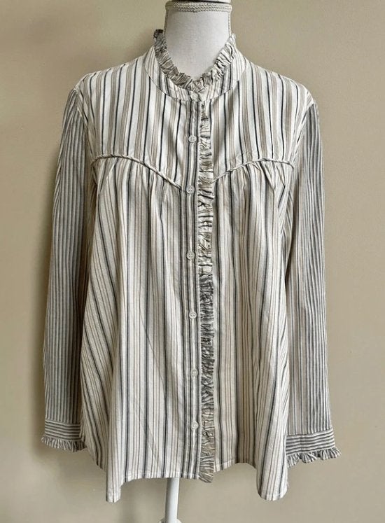 Ba&sh blouse ecru maat 3 (L) Nieuw (ww 175,00 euro), Kleding | Dames, Blouses en Tunieken, Beige, Maat 42/44 (L), Nieuw, Ophalen of Verzenden