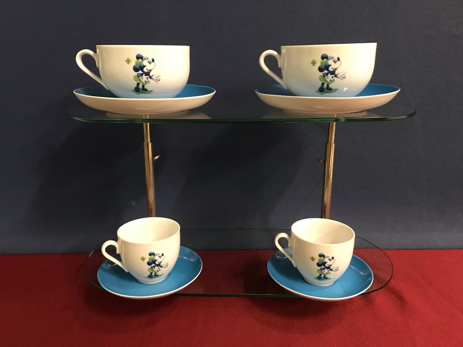 4 Disney Mickey Mouse kop en schotels - Disneyland Parijs, O, O, O, Nieuw