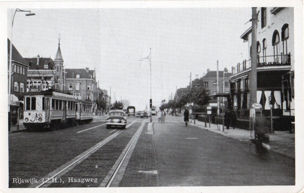 Rijswijk (ZH), Haagweg met Tram. 7118, Verzenden, 1940 tot 1960, Gelopen, Zuid-Holland