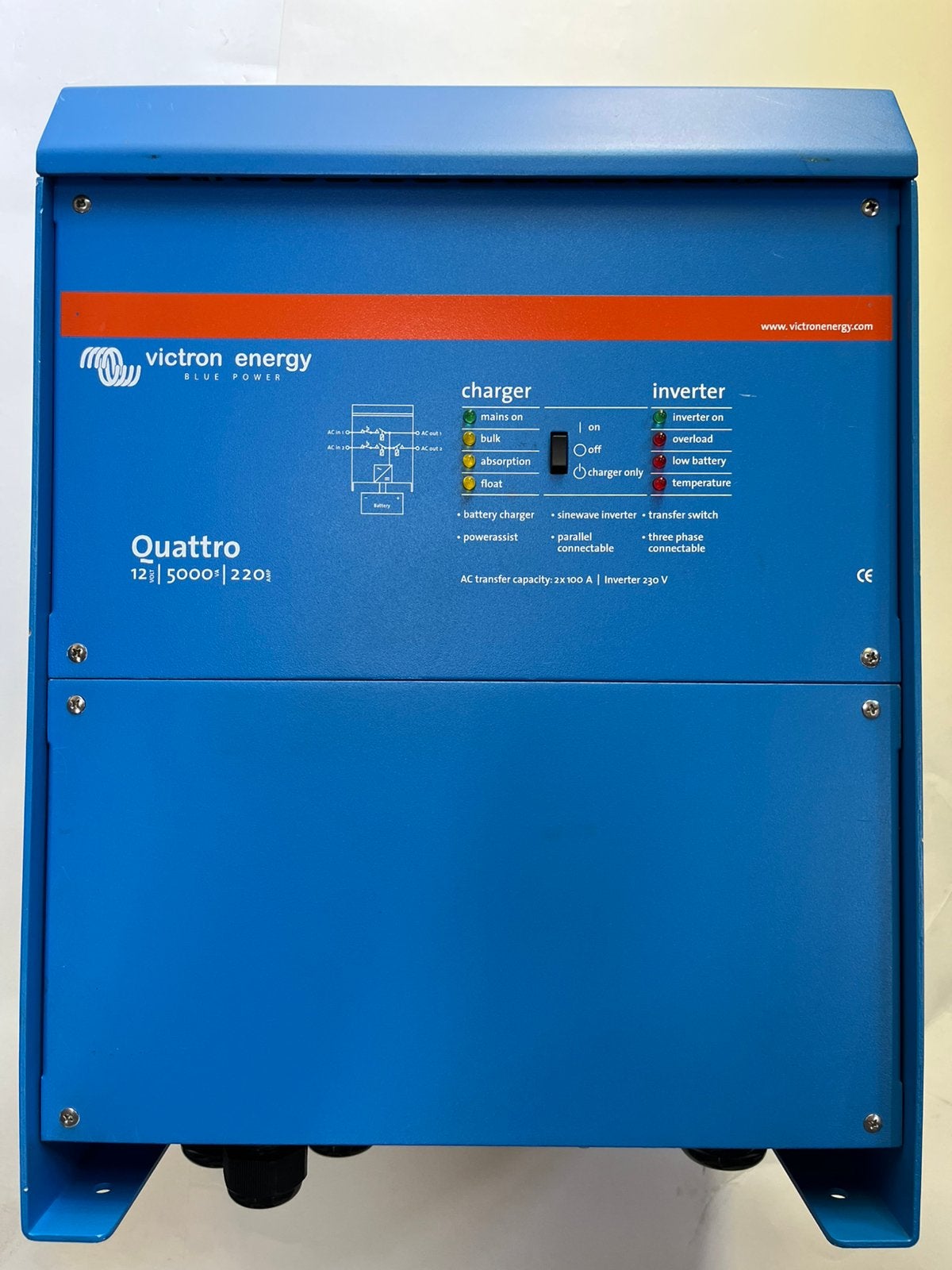 Victron Quattro 12/5000-220, Ophalen, Zo goed als nieuw, Kabel of Apparatuur