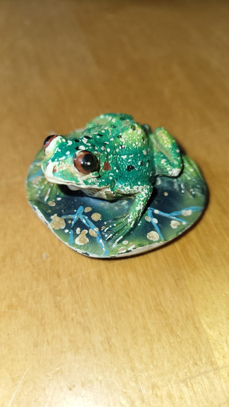 Aquarium decoratie - Kikker op lelieblad, Dieren en Toebehoren, Vissen | Aquaria en Toebehoren, Ophalen of Verzenden, Zo goed als nieuw