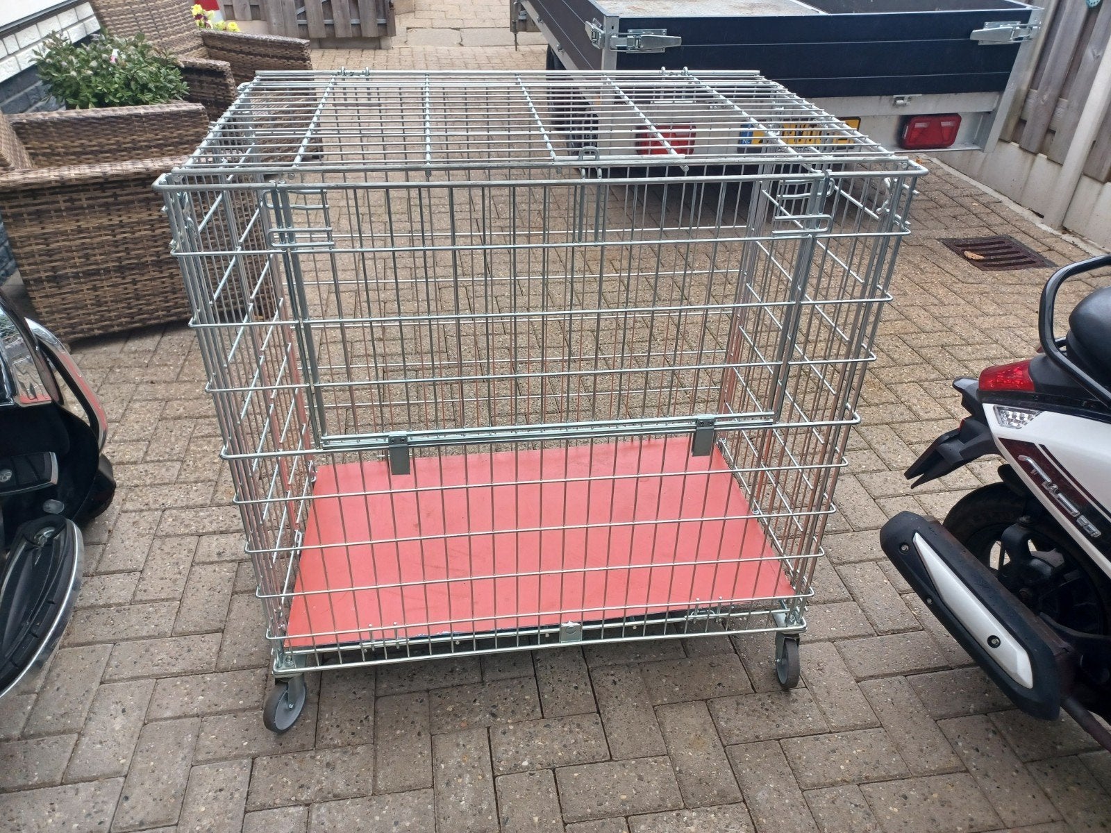 Metalen transportkooi op wielen - 95x60x100cm, Dieren en Toebehoren, Ophalen