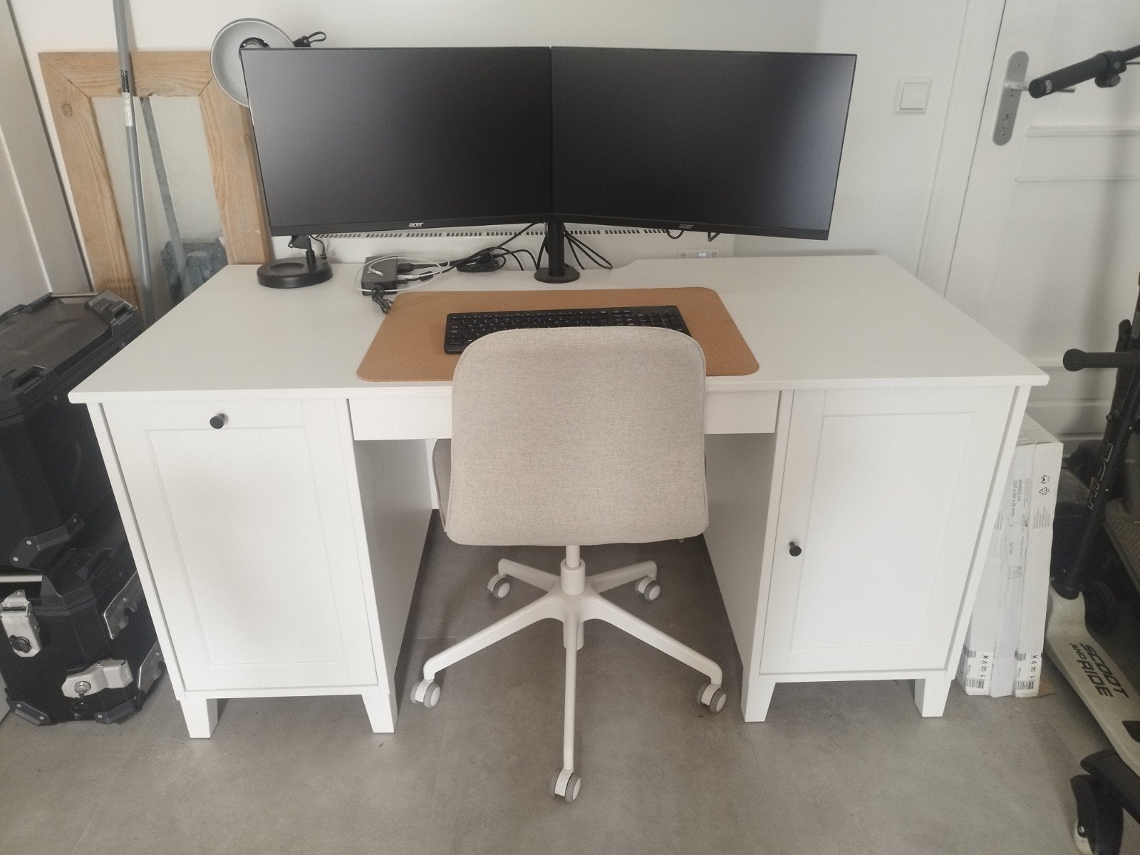 IKEA IDANÄS Bureau Wit - 152x70 cm met Opbergruimte, Met lades, Spaanplaat of MDF, Ophalen of Verzenden, Zo goed als nieuw
