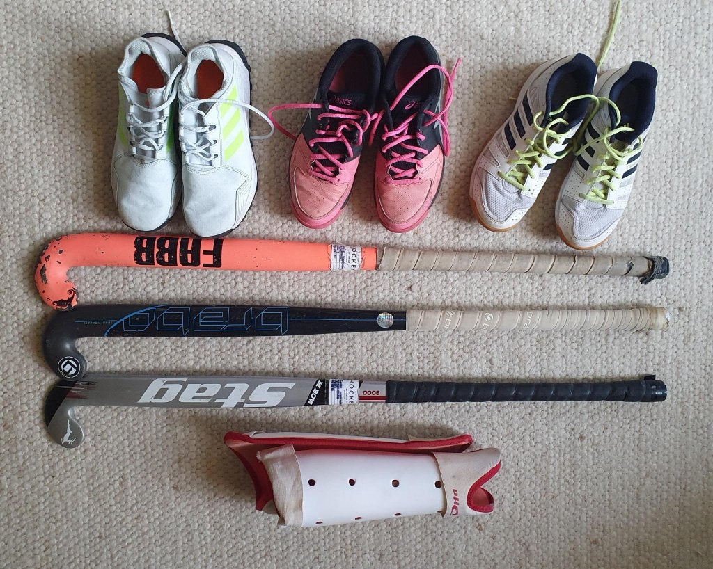 Gratis afhalen: hockeyschoenen, -sticks, -scheenbeschermers, Ophalen, Gebruikt, Stick
