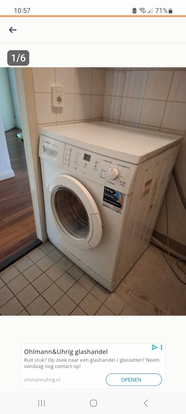 Bosch Aquastar 1200 Wasmachine - 1-6 kg, A+ energie, Witgoed en Apparatuur, Wasmachines, Ophalen, 1200 tot 1600 toeren, Gebruikt