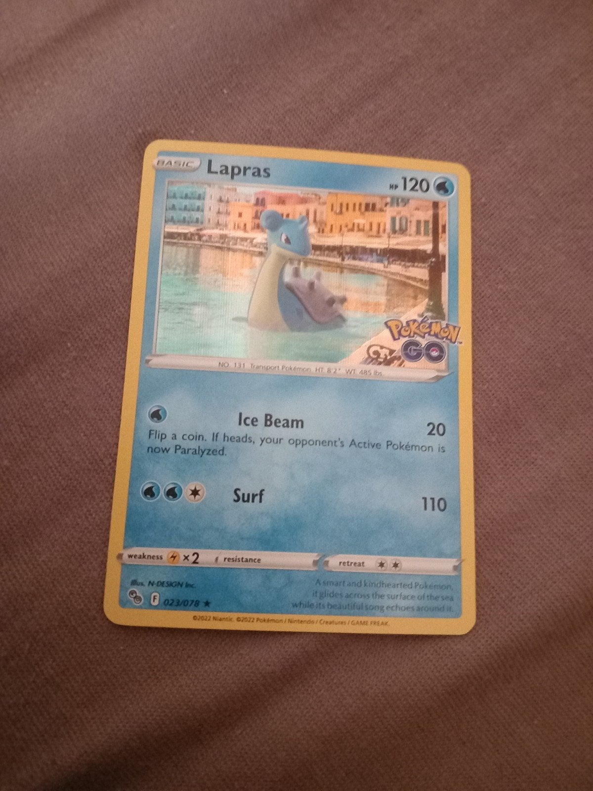 lapras, Ophalen of Verzenden, Zo goed als nieuw, Losse kaart, Foil