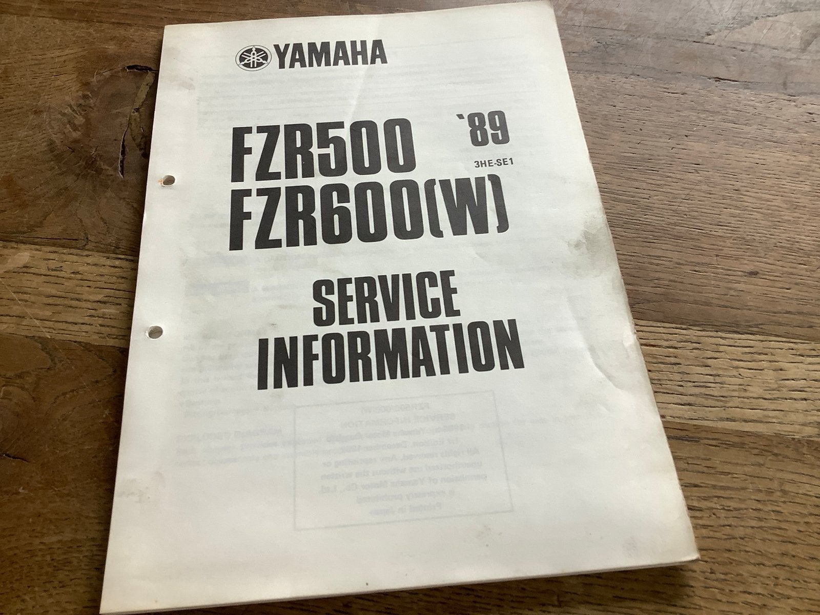 Yamaha FZR500 FZR600(W) Service Inf.  Handleiding. (111), Verzenden, Yamaha