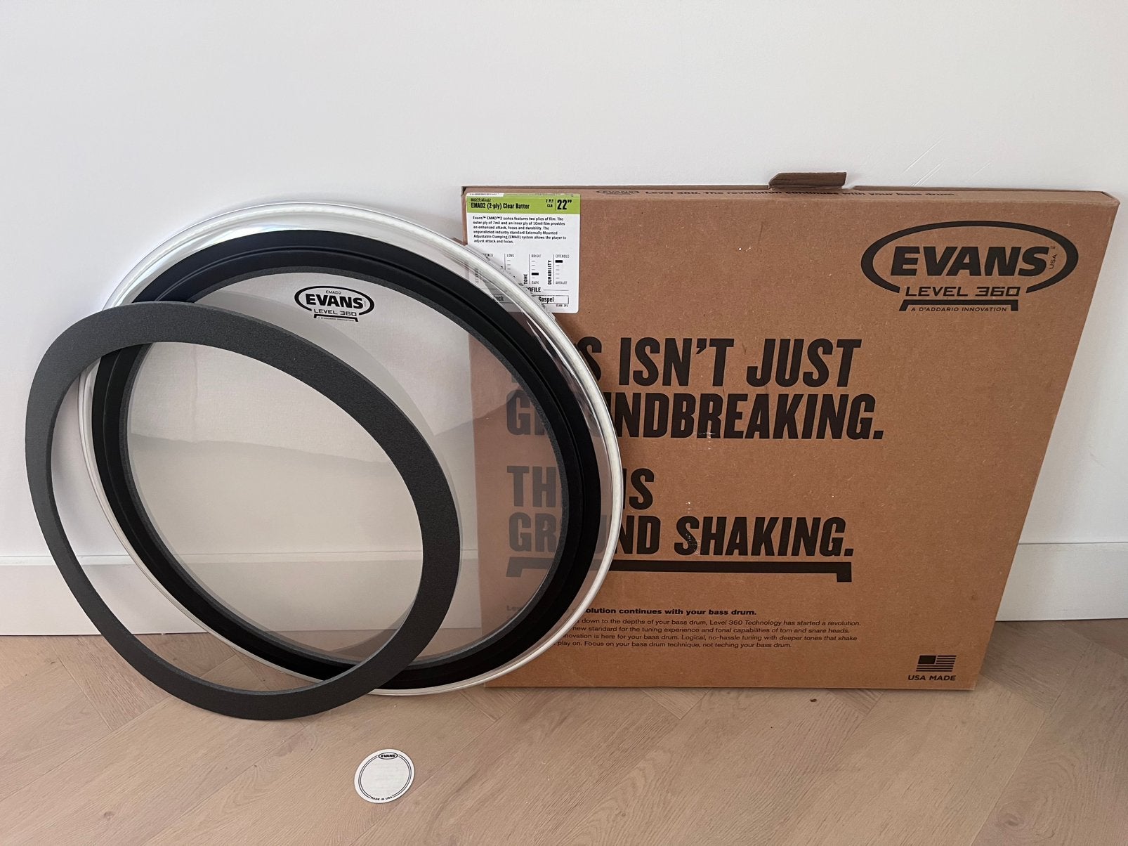 Nieuw bass drum vel Emad 22”, Ophalen of Verzenden, Zo goed als nieuw, Drums of Percussie
