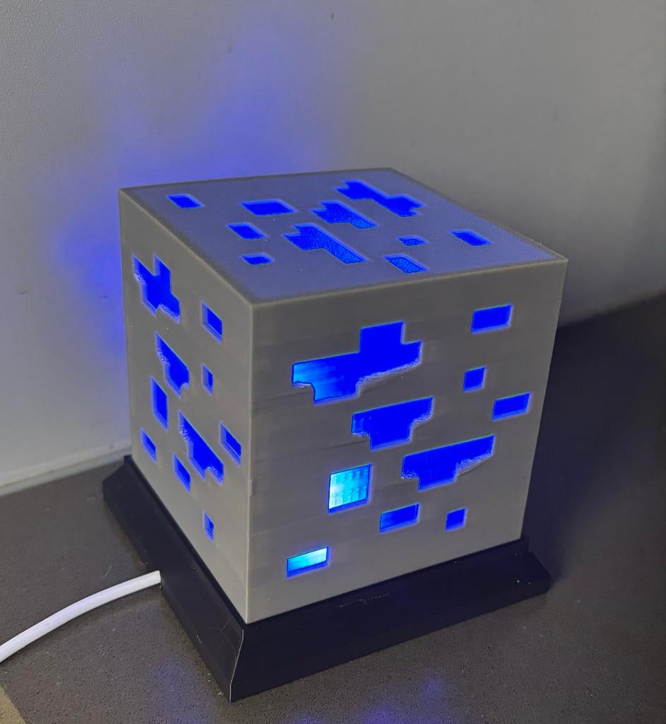 Minecraft LED Lamp 3D Print, Meerkleurig, Overige stijlen, Nieuw, Kunststof
