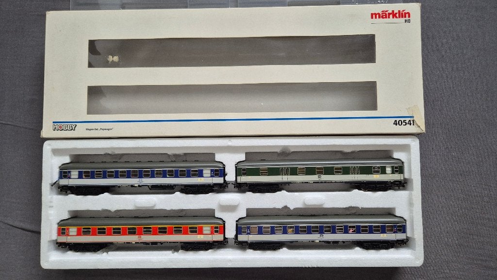 Märklin 40541 H0 Rijtuigen-set ''Popwagens'' van de DB, Overige merken, Gelijkstroom of Wisselstroom, Brug, Tunnel of Gebouw, Ophalen of Verzenden