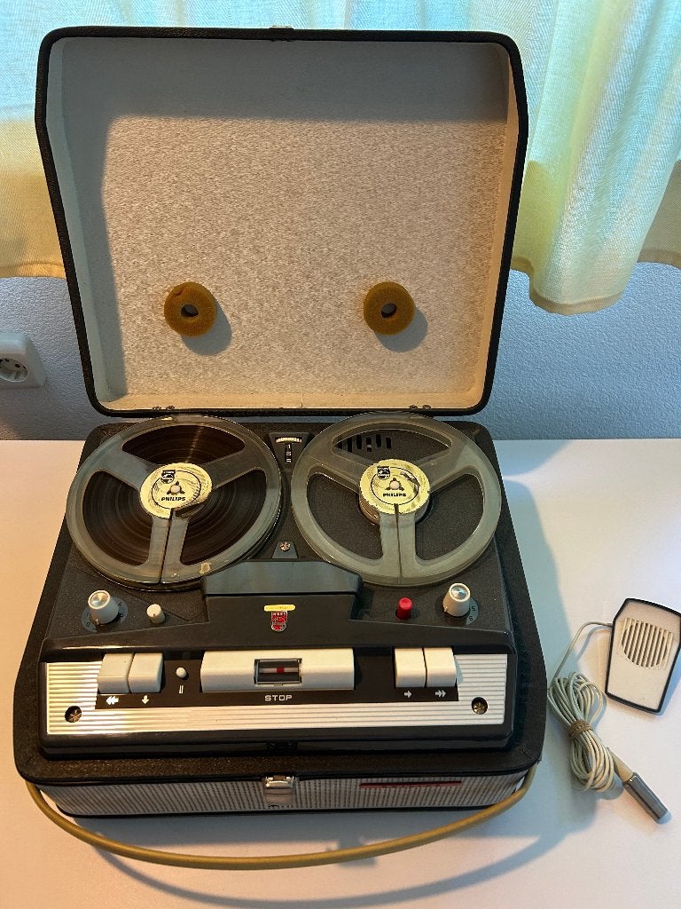 Philips 4-sporen bandrecorder EL3541, Ophalen, Bandrecorder, Met stofkap