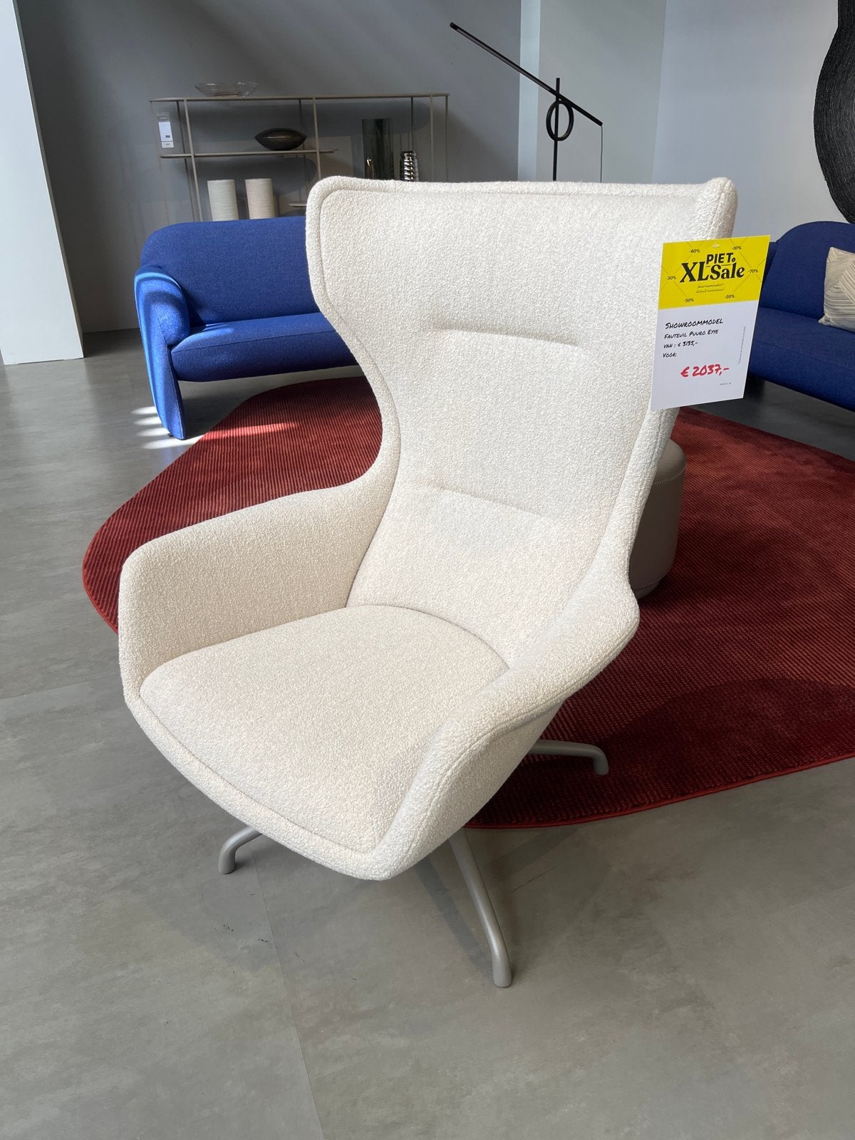 Pode Puuro Eyye Fauteuil Showroommodel Piet Klerkx Waalwijk, Huis en Inrichting, Ophalen, Zo goed als nieuw, Stof, 75 tot 100 cm