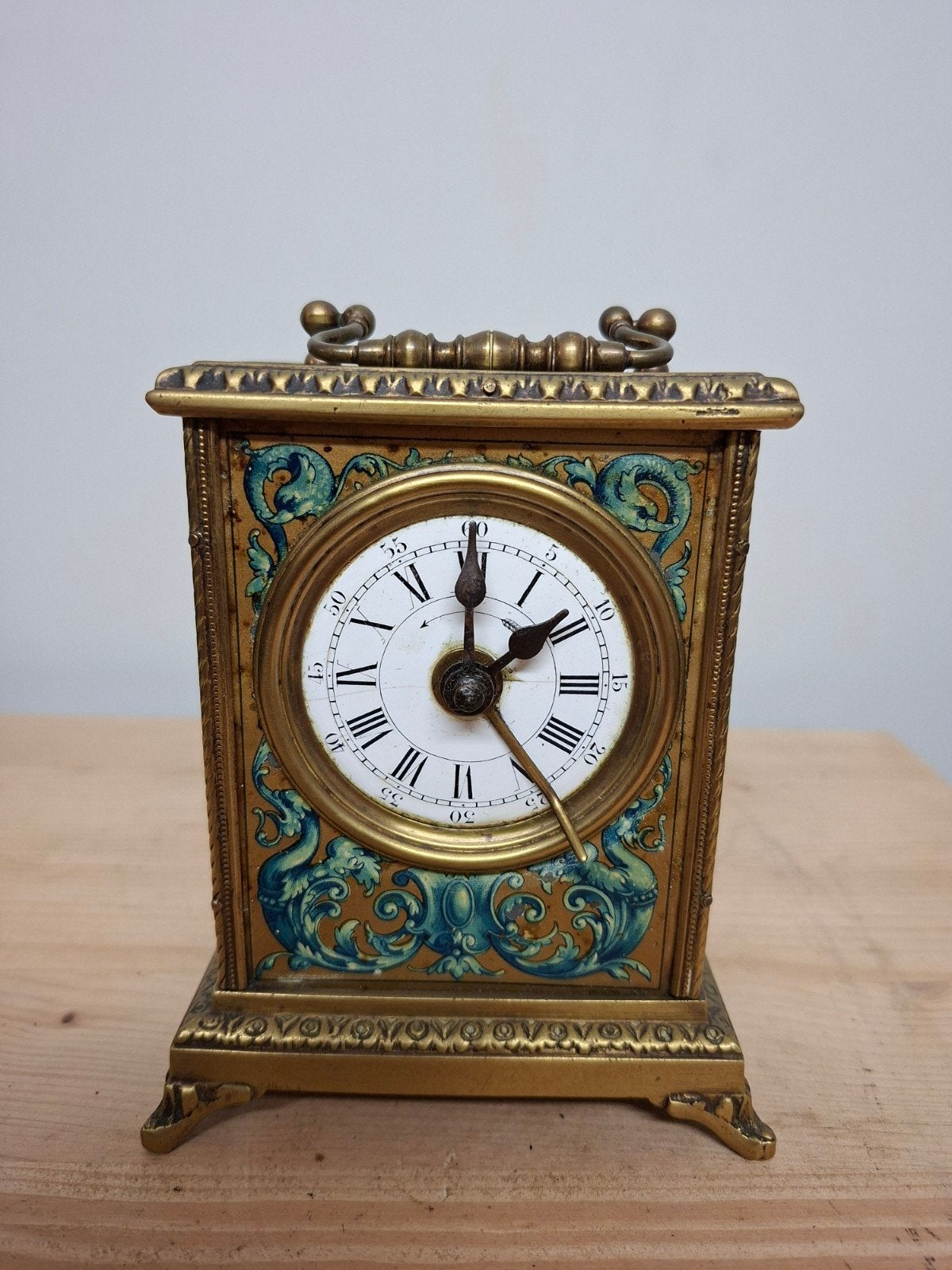 Antieke reiswekker met uurwerk en wekkerfunctie, Antiek en Kunst, Antiek | Klokken, Ophalen of Verzenden
