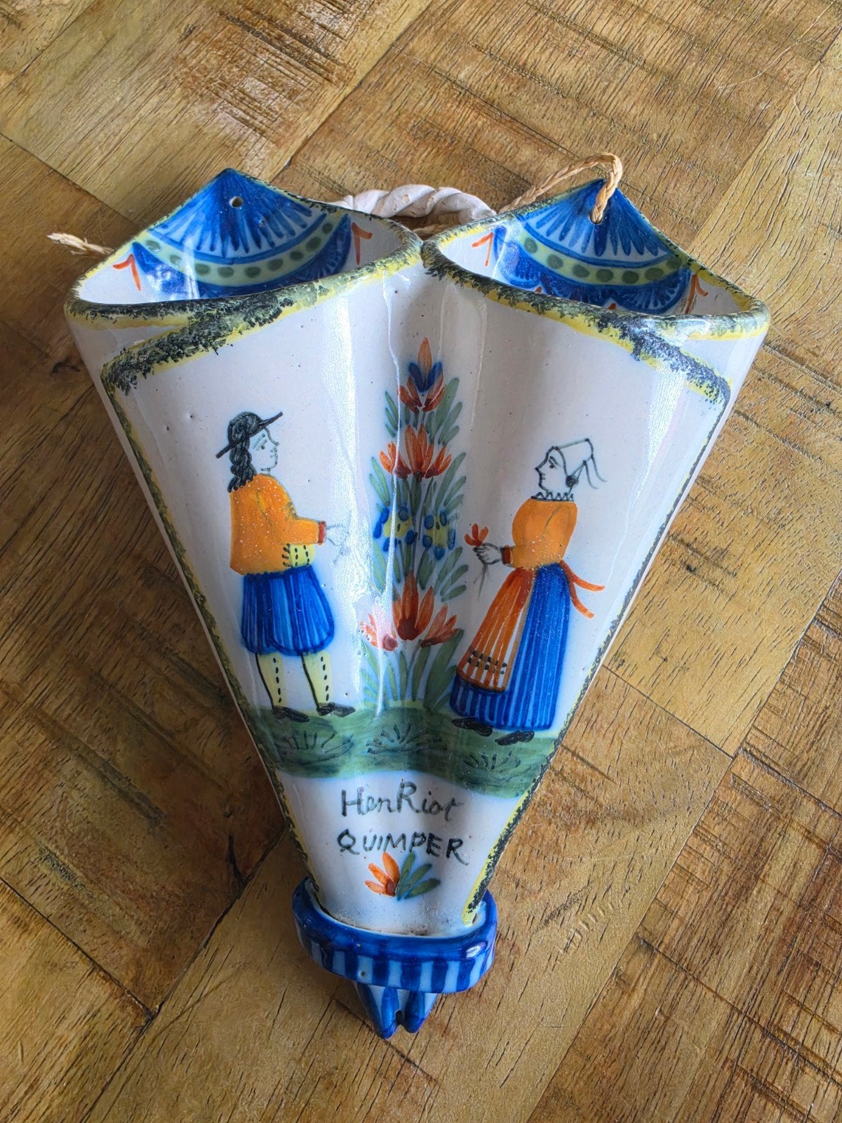 Vintage-dubbele muurvaas (bouquetière double), Ophalen of Verzenden
