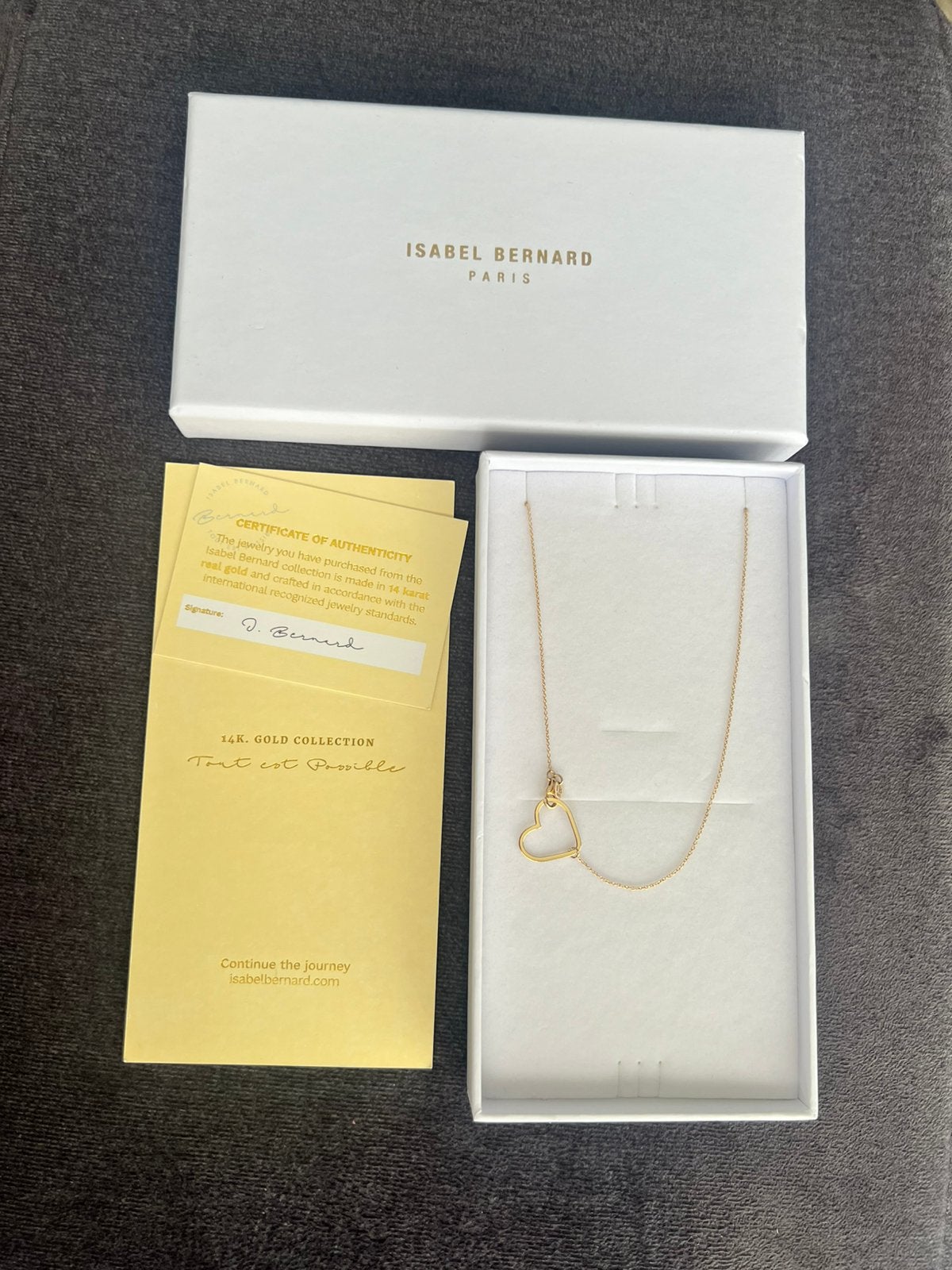 Isabel Bernard 14 karaat gouden ketting met hart, Ophalen of Verzenden, Nieuw, Goud, Goud