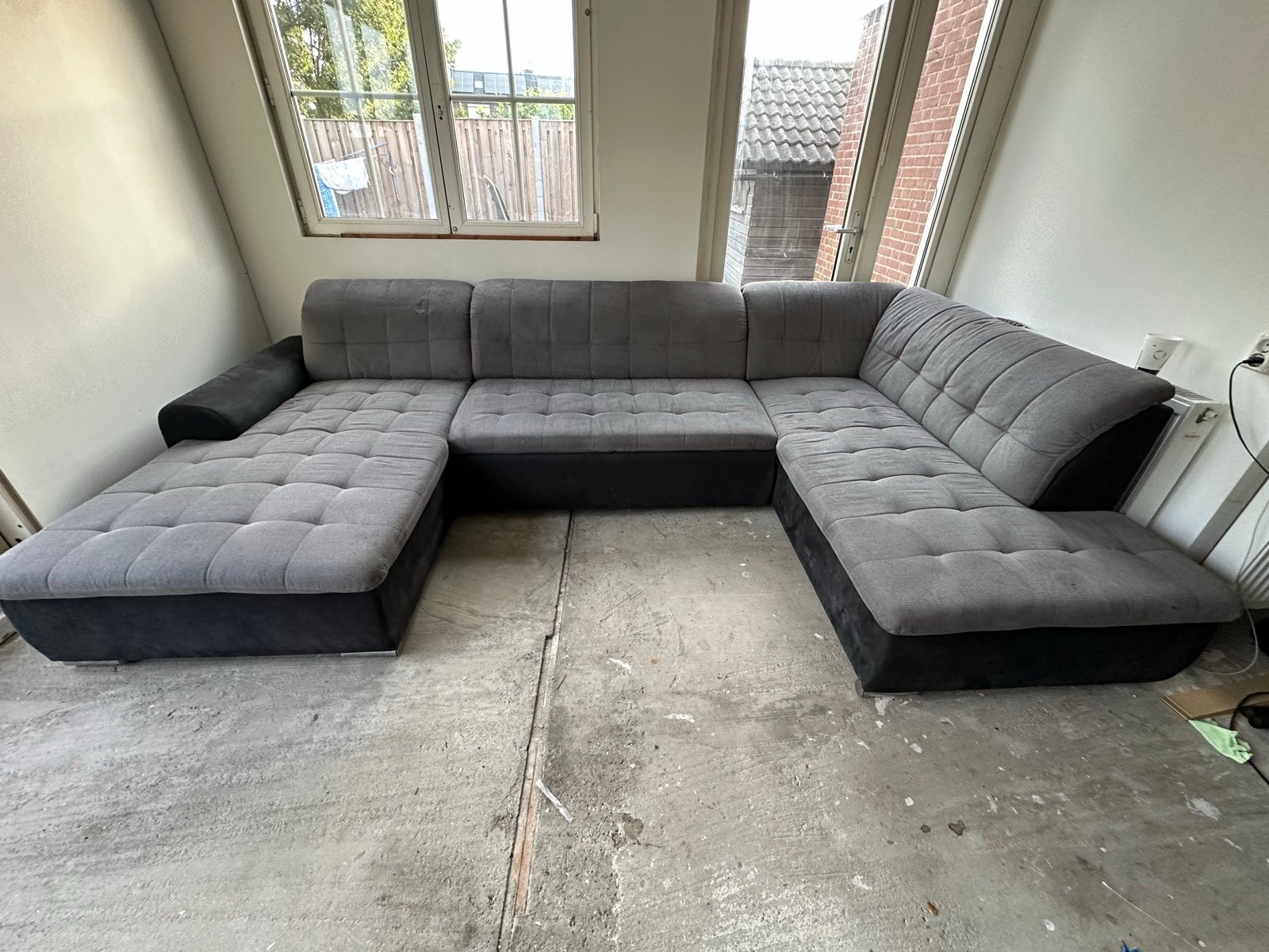 Hoek U-bank + 1 personen bed met opslagruimte, Ophalen, Gebruikt