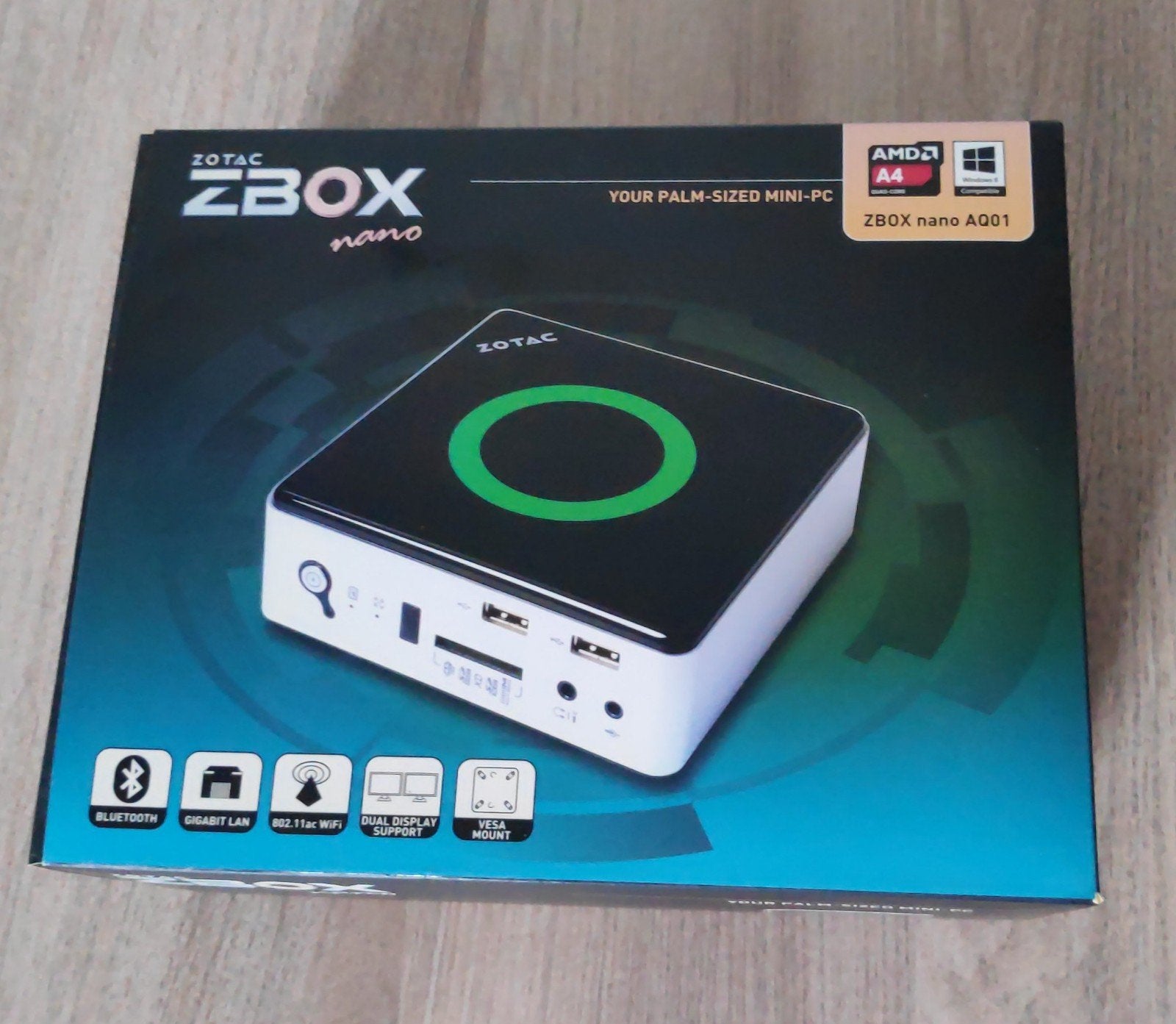 Zotac ZBOX nano AQ01 Mini-PC met 8GB RAM, zonder SSD/HDD, Geen (uitbreidbaar), 8 GB, Minder dan 2 Ghz, Ophalen of Verzenden