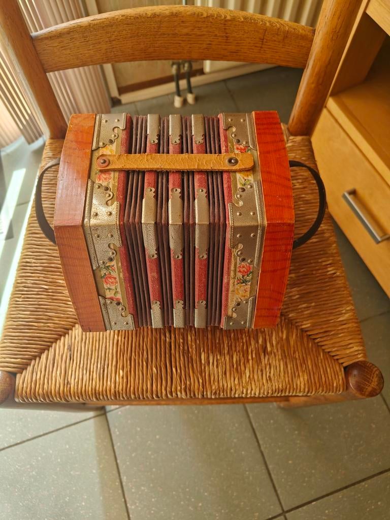 Vintage Concertina Accordeon - Uniek Muziekinstrument, Muziek en Instrumenten, Gebruikt, Overige formaten, Knopaccordeon, Ophalen