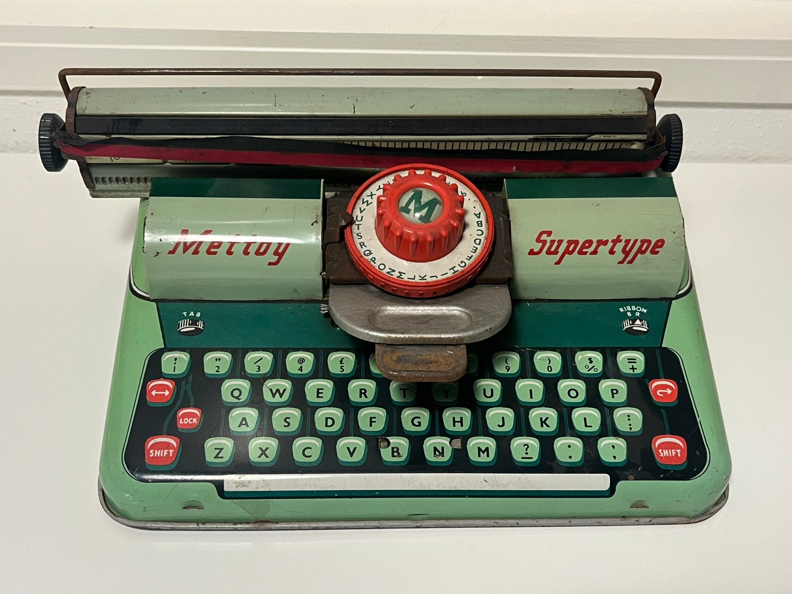 4x blikken speelgoed typemachines Mettoy Tom Thumb Apex, Diversen, Typemachines, Gebruikt, Verzenden