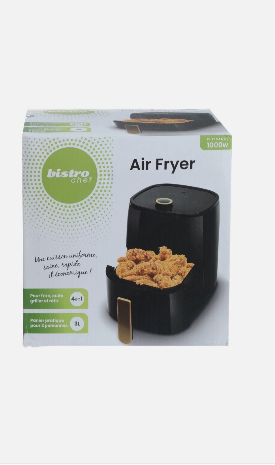 Bistro Chef Air Fryer 3L - Gezond en Snel Frituren, 2 tot 3 liter, Ophalen, Nieuw