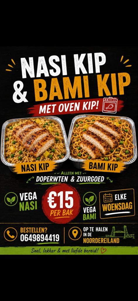 Nasi en Bami Kip en vega, Ophalen of Verzenden