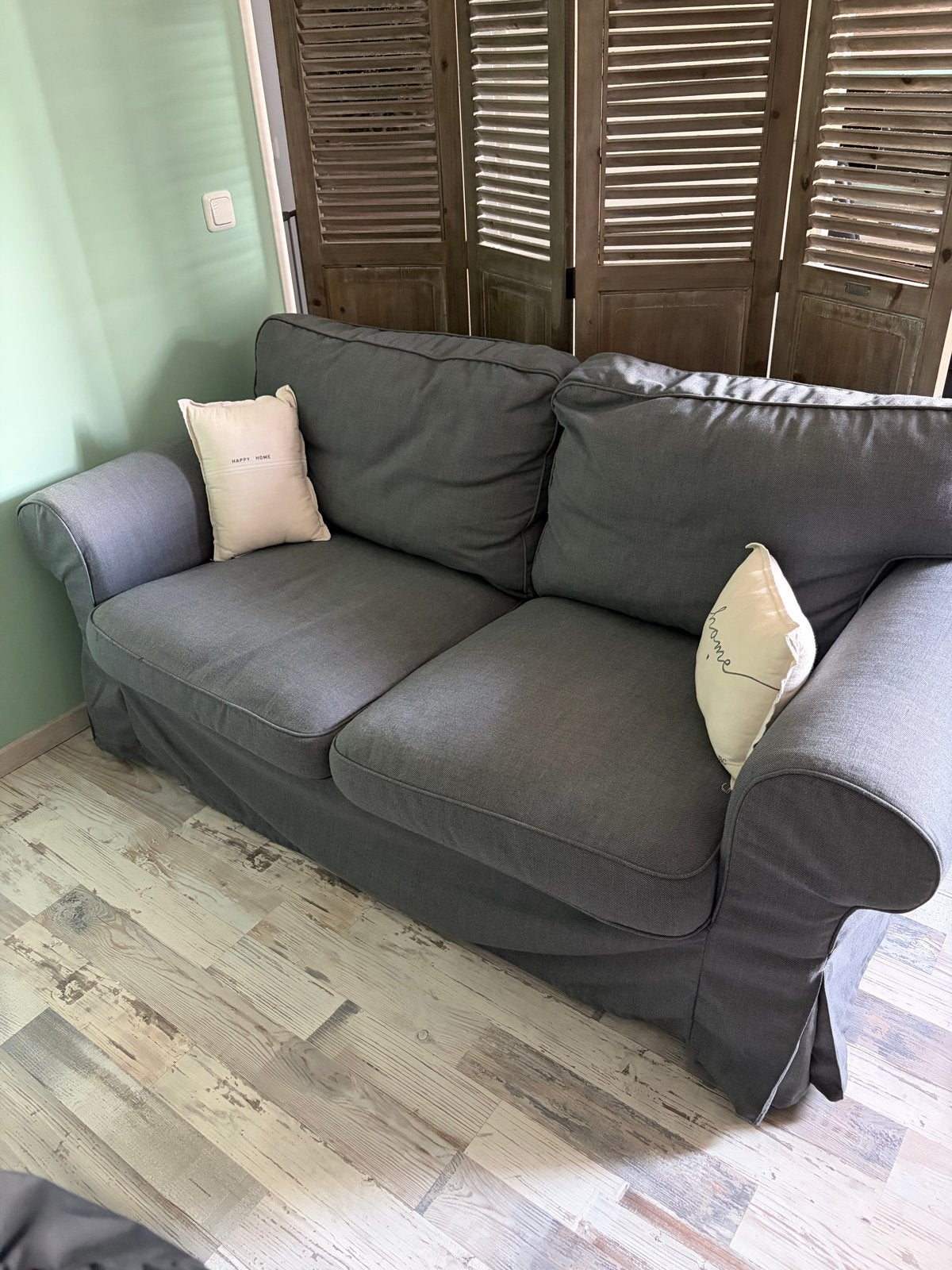 Ikea Ektorp grijze tweepersoonsbank, Ophalen, Gebruikt, 150 tot 200 cm, Tweepersoons