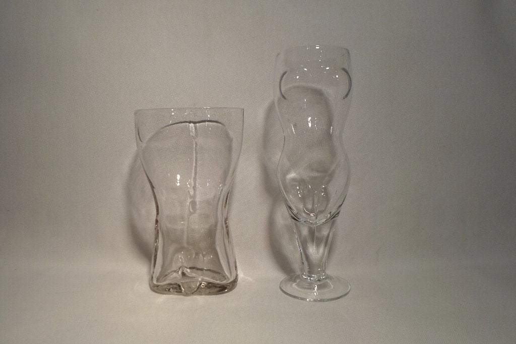 Glas Naakte Vrouw Man, Ophalen of Verzenden, Zo goed als nieuw, Bierglas