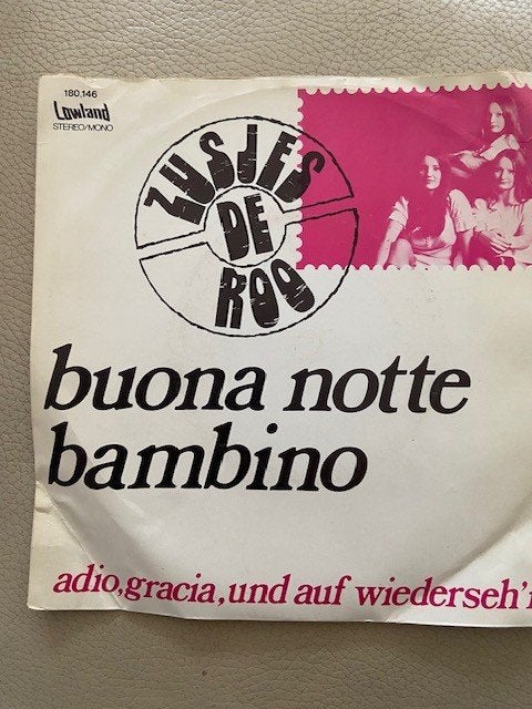 single, zusjes de Roo buona notte bambino, adio grazia...., Gebruikt, Overige genres, 7 inch, Ophalen of Verzenden