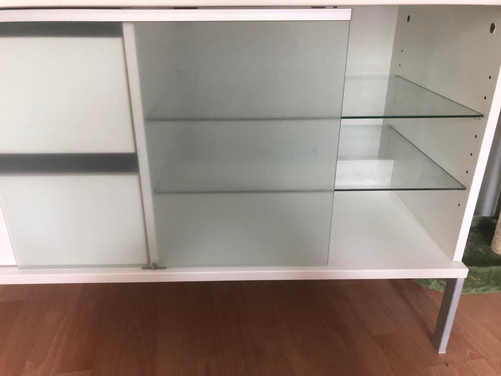 Kastje met glazen deurtjes en platen (65x110cm), Huis en Inrichting, Kasten | Overige, Ophalen, Gebruikt