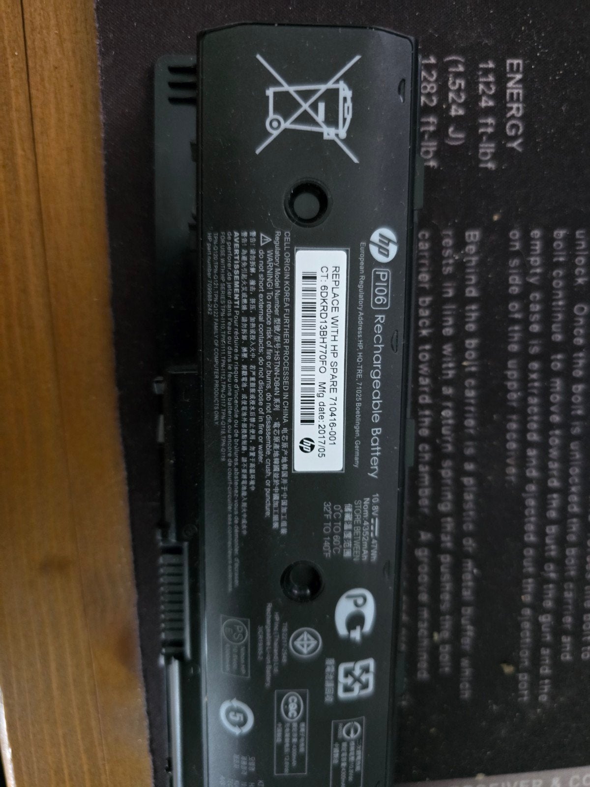 Hp 710416-001 replacement battery, Computers en Software, Accu's en Batterijen, Ophalen of Verzenden, Nieuw