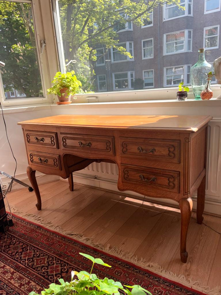 Antieke, vintage kaptafel / side table Louis XV stijl, Ophalen, Gebruikt, 100 tot 150 cm, Franse Louis XV stijl