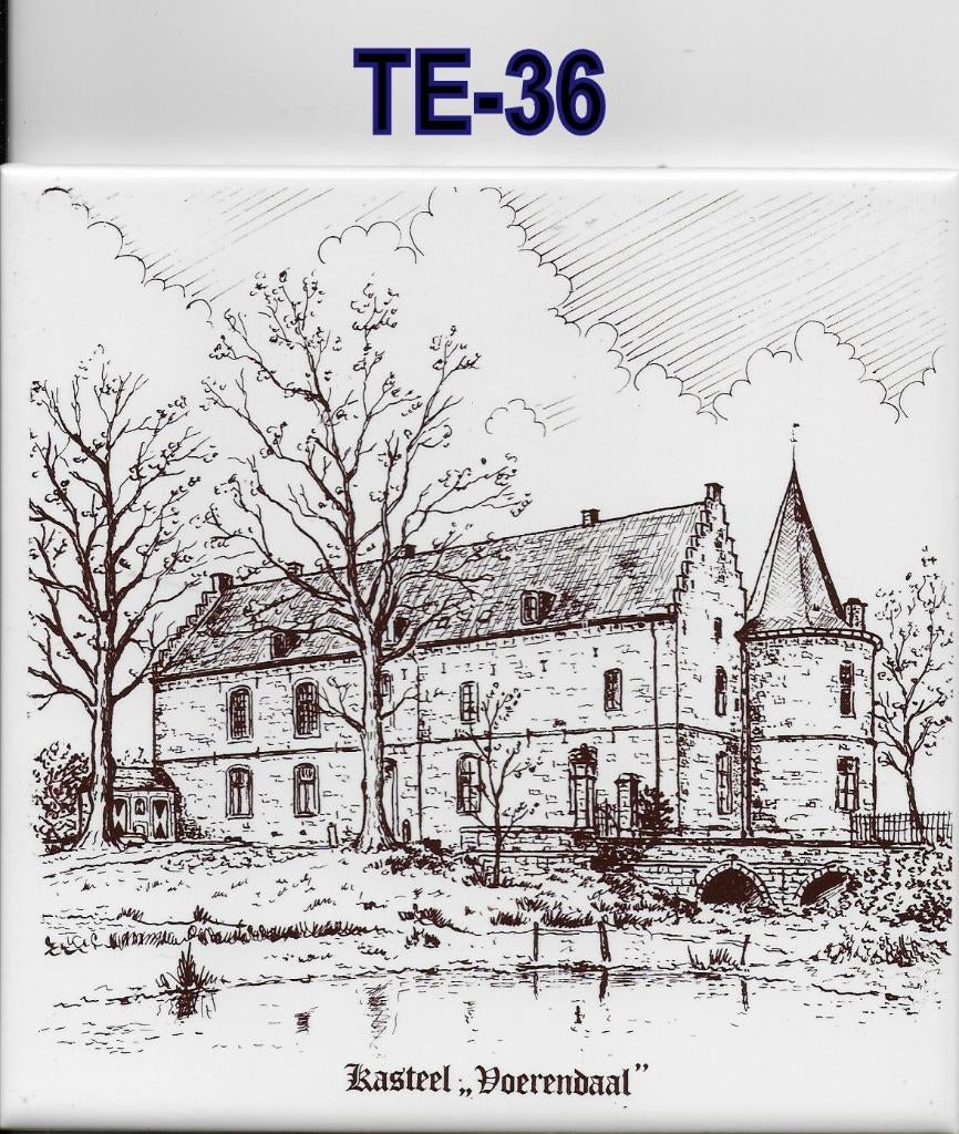 Te36 Tegeltje Kasteel Voerendaal  -, Ophalen of Verzenden, Zo goed als nieuw