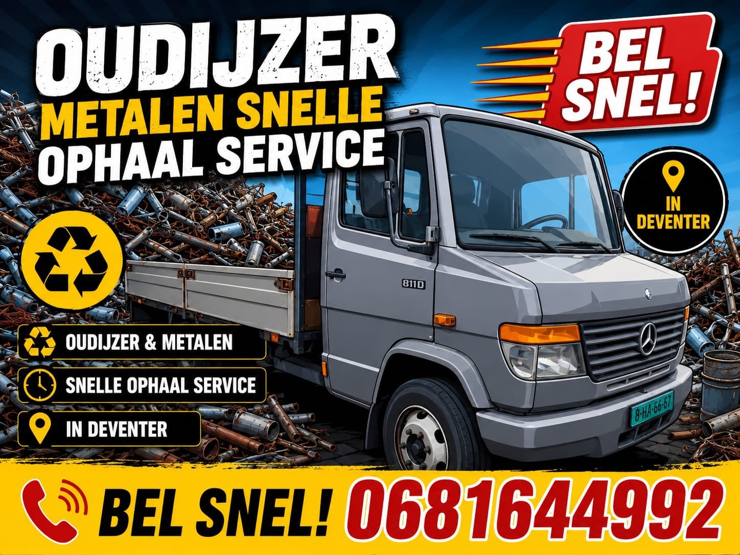 Voor oudijzer metalen u belt wij halen op !, Ophalen of Verzenden