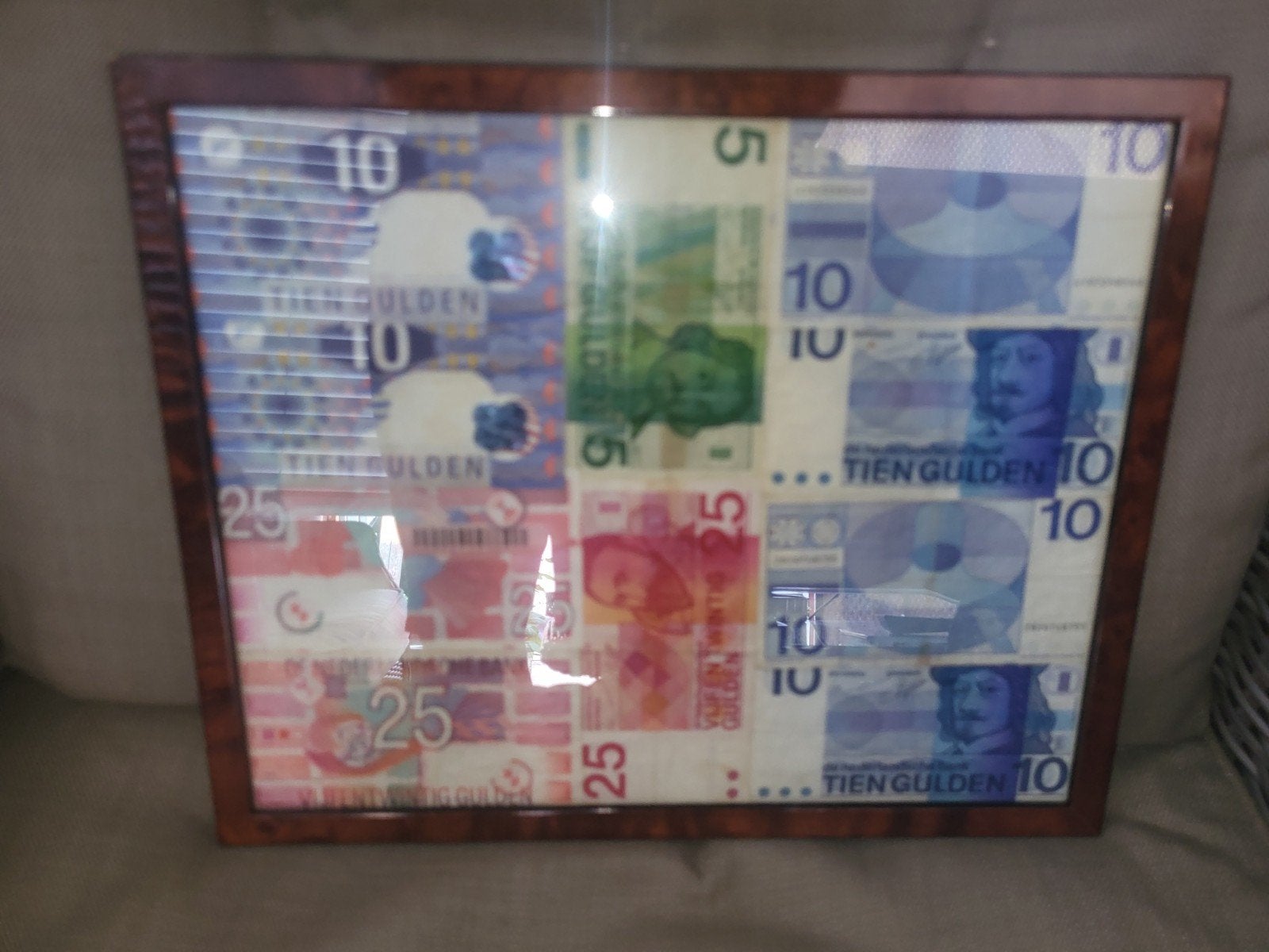 Ingelijste Nederlandse biljetten - Gulden, Ophalen of Verzenden, 5 gulden, Setje