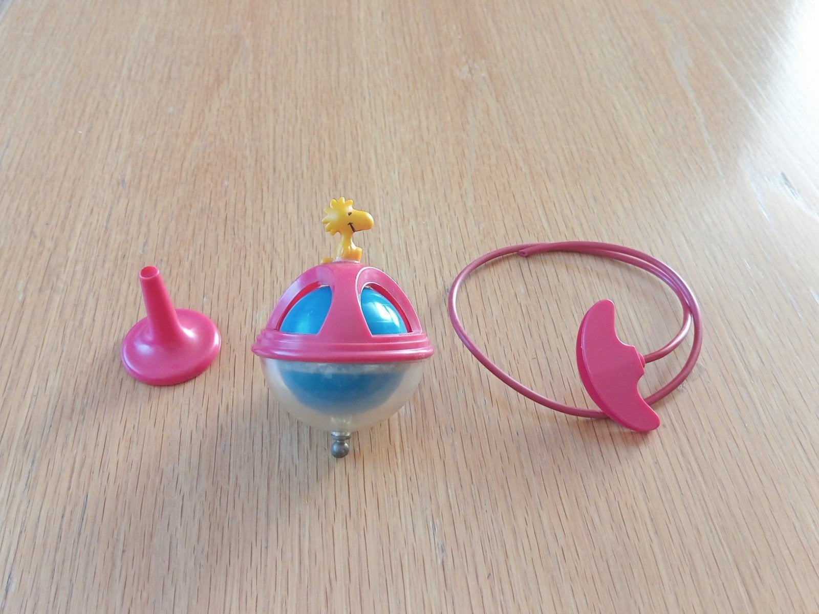 Vintage Snoopy met Woodstock gyroscope, Ophalen of Verzenden, Snoopy, Gebruikt, Beeldje of Figuurtje