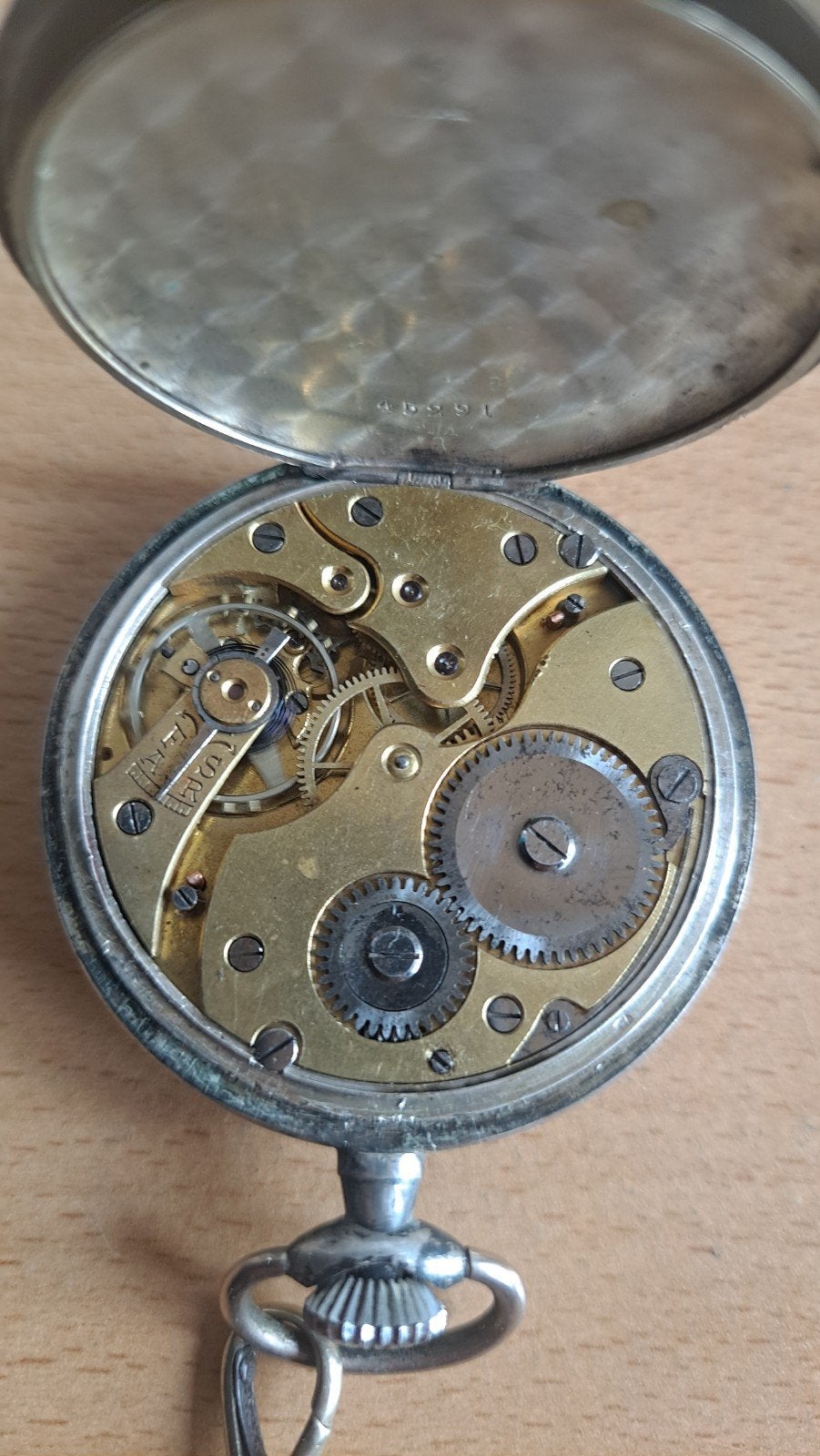 Antiek Zilveren Zakhorloge "Systeme Glashütte" met Ketting, Sieraden, Tassen en Uiterlijk, Ophalen of Verzenden, Zilver, Overige typen