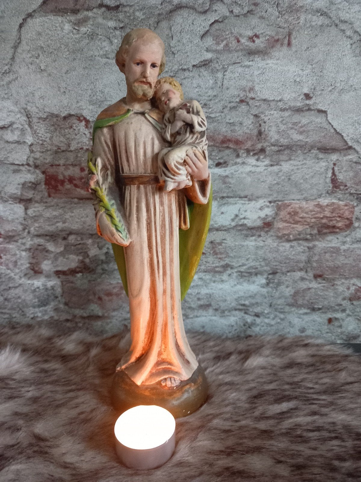 Vintage beeld Jozef met kindje Jezus - EIG LV 559, Ophalen of Verzenden