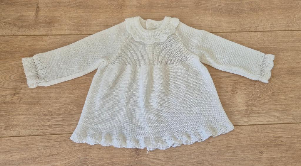 Vintage. Lief, wit baby jurkje. Maat 62 – 68., Kinderen en Baby's, Babykleding | Maat 62, Ophalen of Verzenden, Zo goed als nieuw