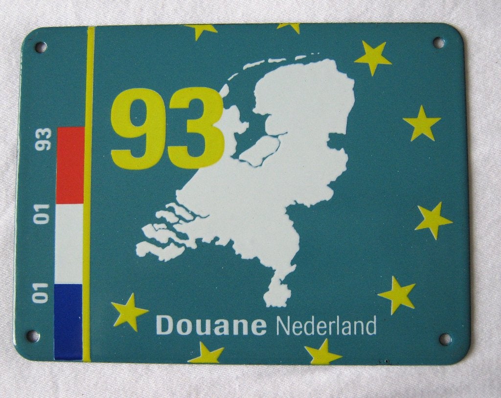 herdenkings email bordje van Douane Nederland datum 01-01-93, Antiek en Kunst, Ophalen of Verzenden
