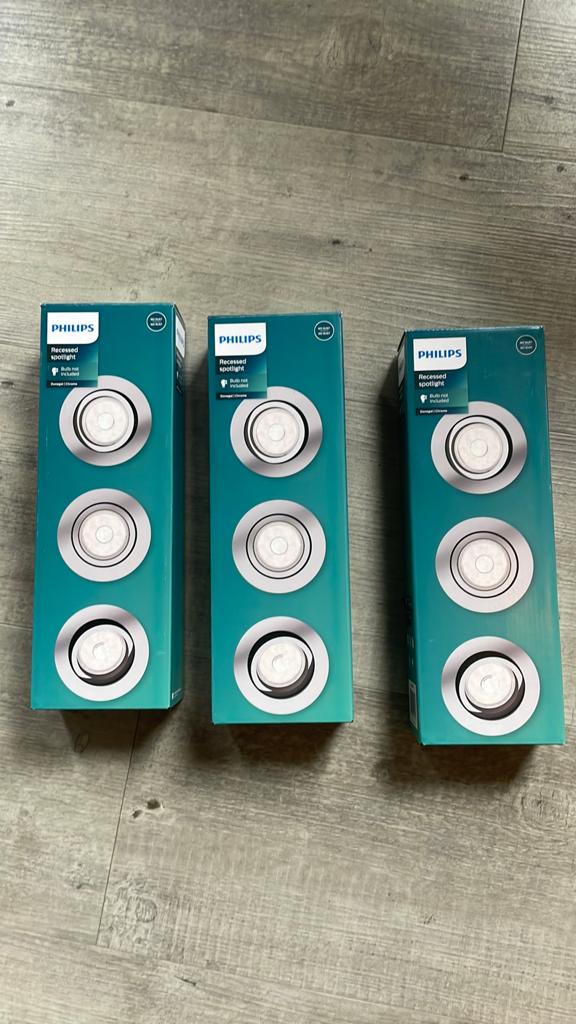 Philips hue donegal chrome 9 spots, Ophalen of Verzenden, Nieuw, Metaal of Aluminium