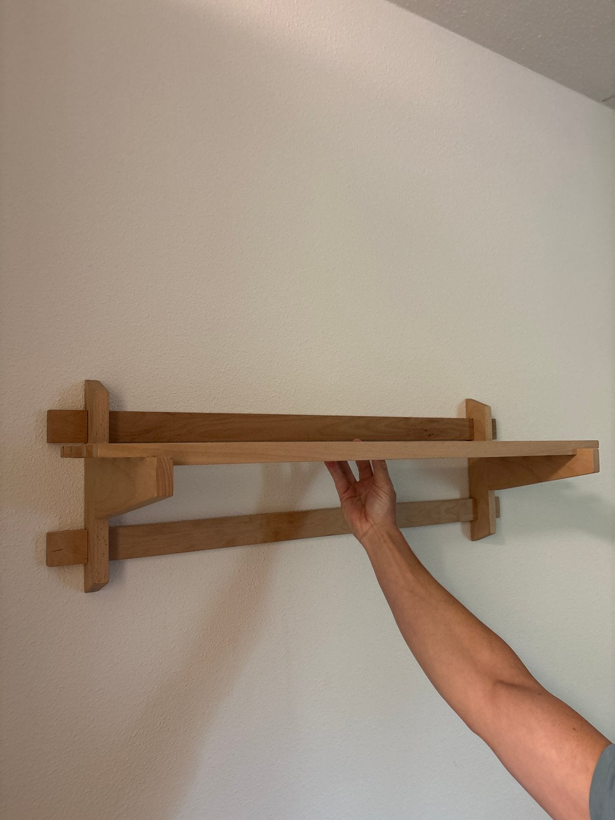 Handgemaakt Beukenhouten Wandrek - 90x30x30cm, Ophalen, Nieuw