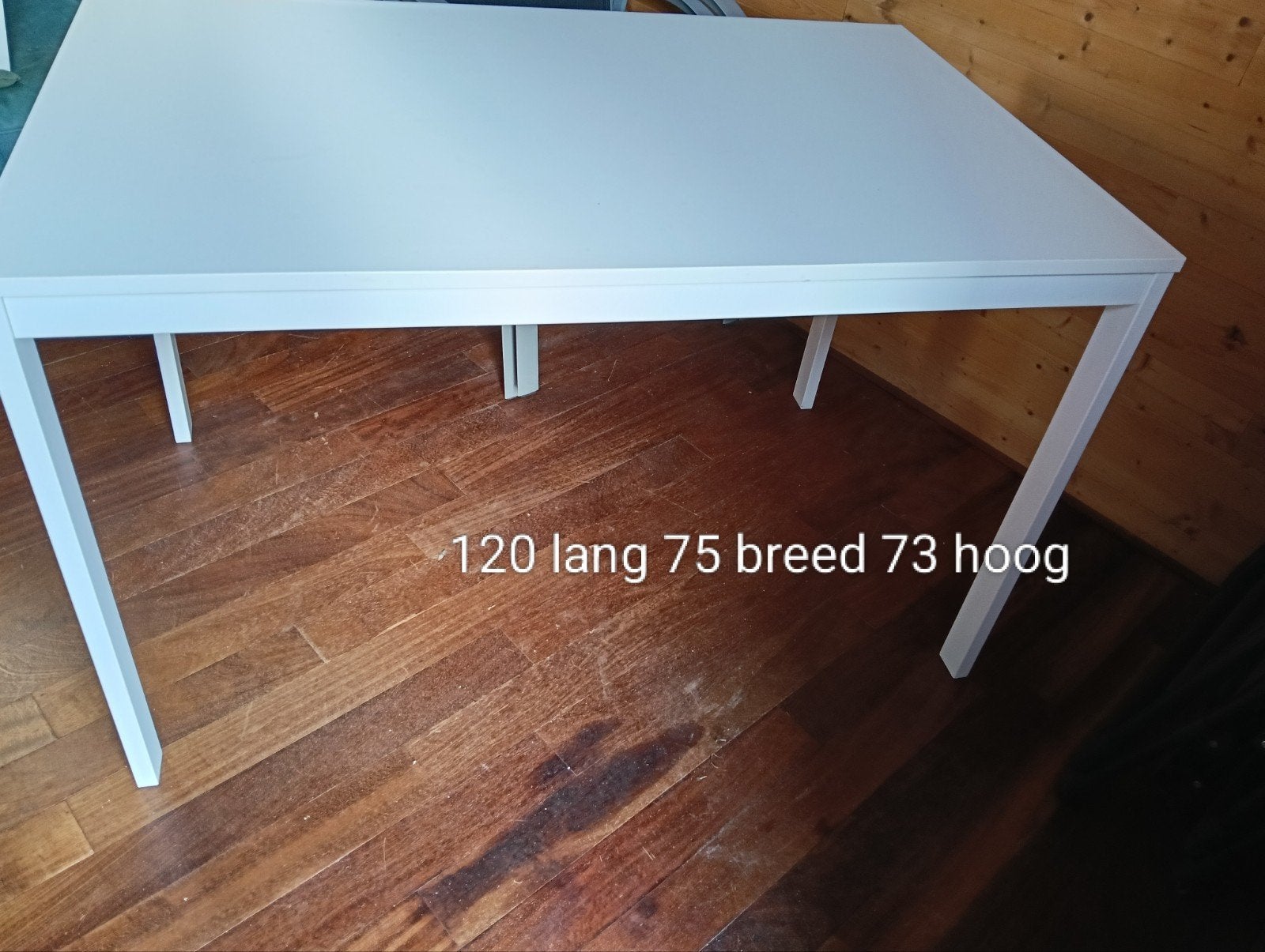 Witte uitschuifbare eettafel - 120/180x75x73 cm, Huis en Inrichting, Overige materialen, Gebruikt, 150 tot 200 cm, Vier personen