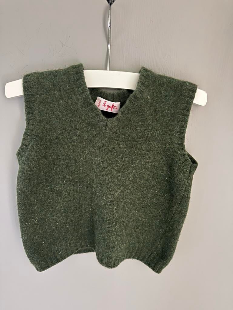 Mooi wollen groene spencer van Il Gufo groen 80/86, Ophalen of Verzenden, Zo goed als nieuw, Jongetje of Meisje, Broekje