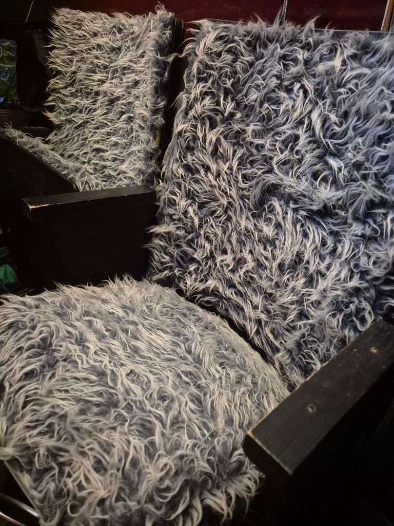 Bioscoopstoel zwart pluche stof., Huis en Inrichting, Stoelen, Ophalen, Gebruikt, Eén, Stof