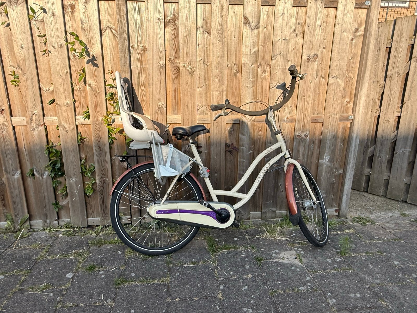Sparta damesfiets met kinderzitje, Ophalen, Sparta, Gebruikt, Velgrem