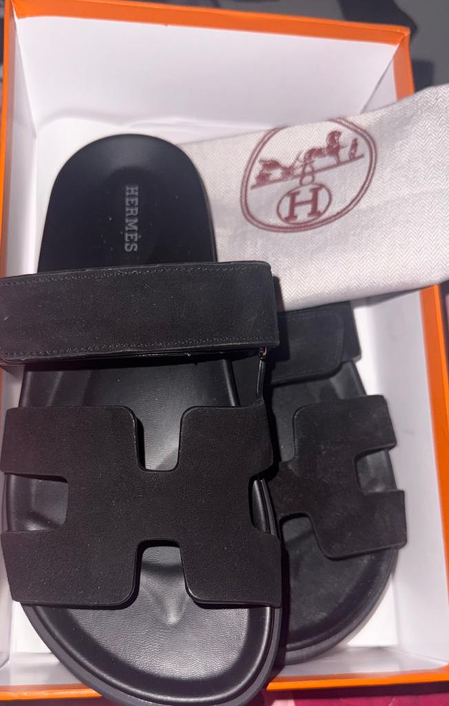 Hermes slippers velours, Kleding | Dames, Schoenen, Ophalen of Verzenden, Zo goed als nieuw