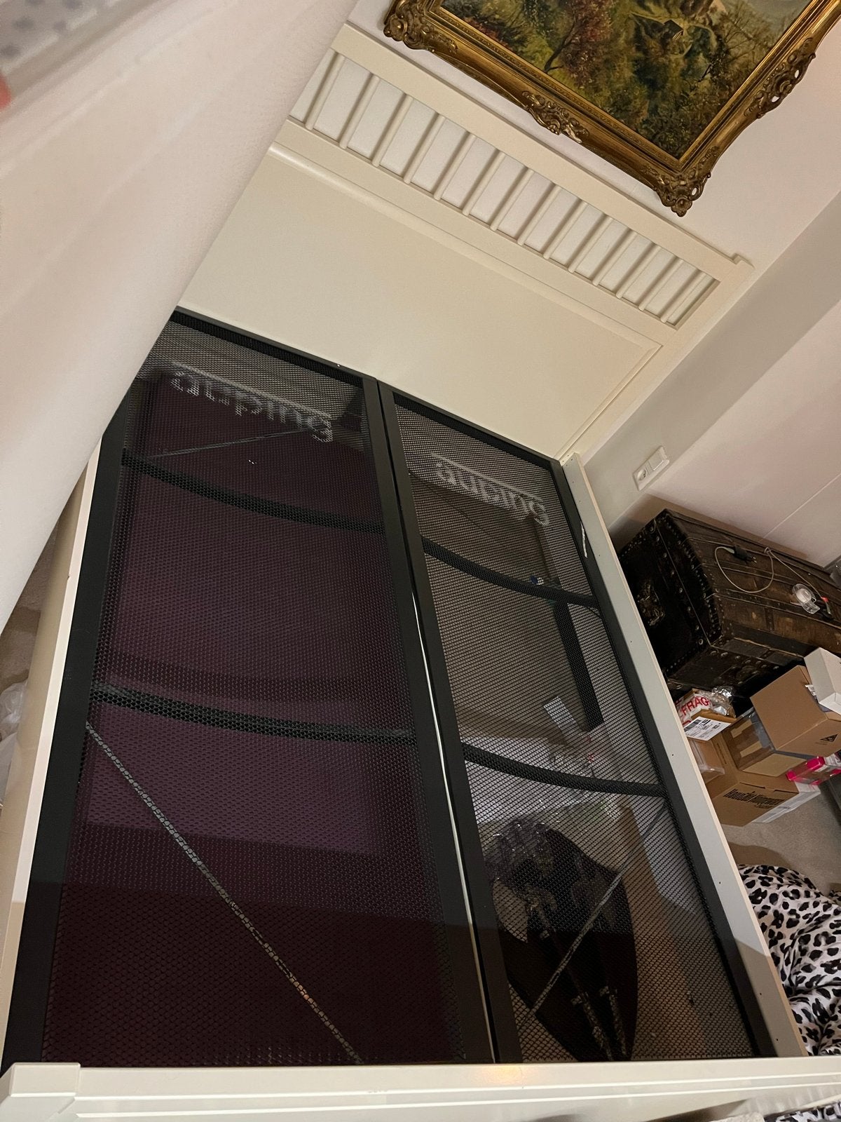 Tweepersoonsbed Wit Bed met Auping spiraalbodems Slaapkamer, Ophalen, Gebruikt, Tweepersoons, 180 cm
