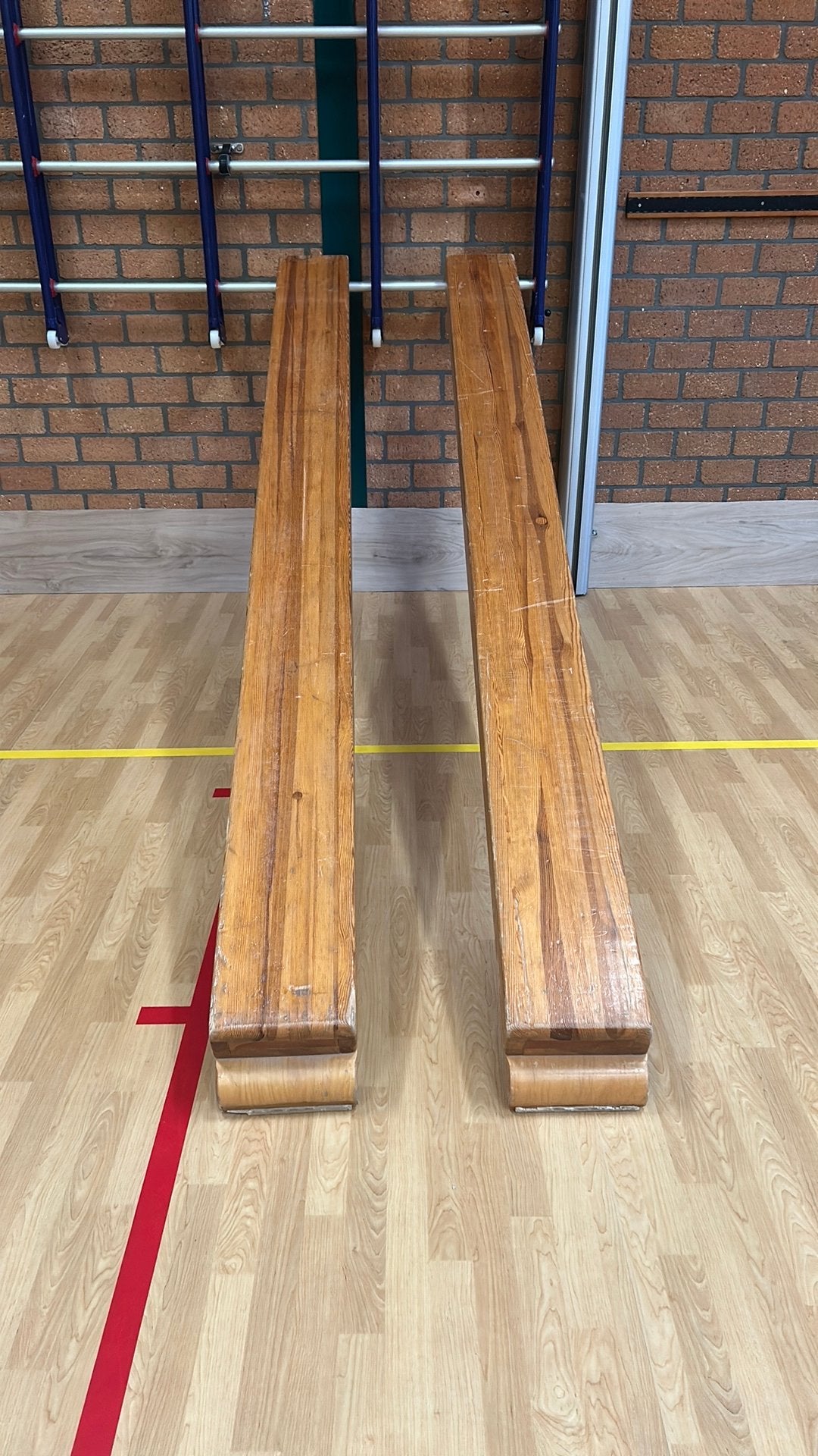 2 Gymbanken  om te verlengen lengte 3 meter, Ophalen, Gebruikt